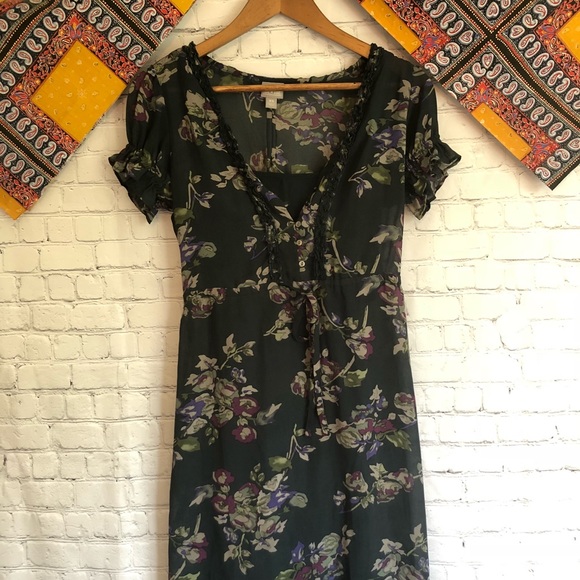 Floral summer dress puffy sleeves - Picture 1 of 5